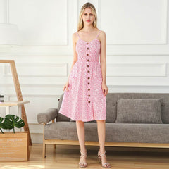 Summer New Pineapple Printed Suspenders Foreign Trade Cross-border Best Selling Backless Dress