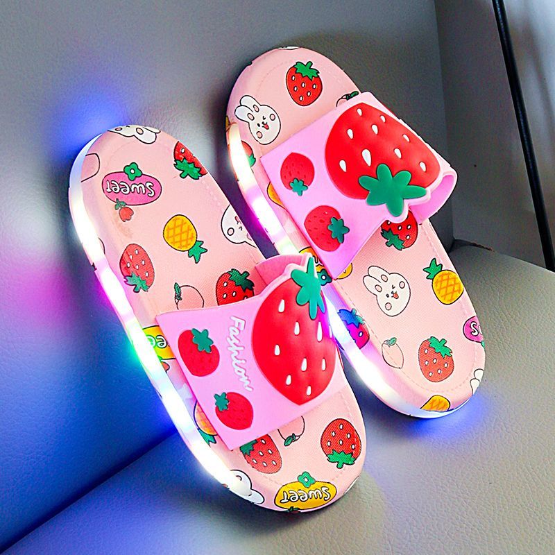 Summer Hot Children&#039;s Luminous Slippers Non-slip Wear-resistant Cartoon Cool Cute Indoor And Outdoor Wear-wearing Baby Flip-flops For Women