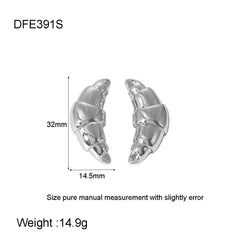 Stainless Steel Necklace High Sense 18K &amp; 16K Gold Does Not Fade Earrings Croissant Necklace Earrings