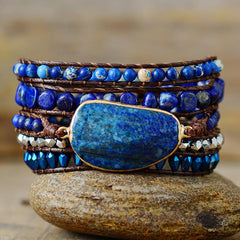 Bohemian Green Gold Handmade Beaded Woven Winding Bracelet Jewelry