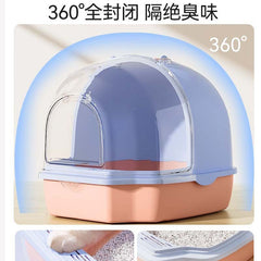 Cat Litter Box Extra Large Fully Semi-enclosed Flip-top Cat Toilet Deodorant Anti-splash Cat Litter Box Cat Supplies