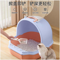 Cat Litter Box Extra Large Fully Semi-enclosed Flip-top Cat Toilet Deodorant Anti-splash Cat Litter Box Cat Supplies