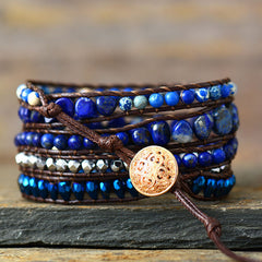 Bohemian Green Gold Handmade Beaded Woven Winding Bracelet Jewelry